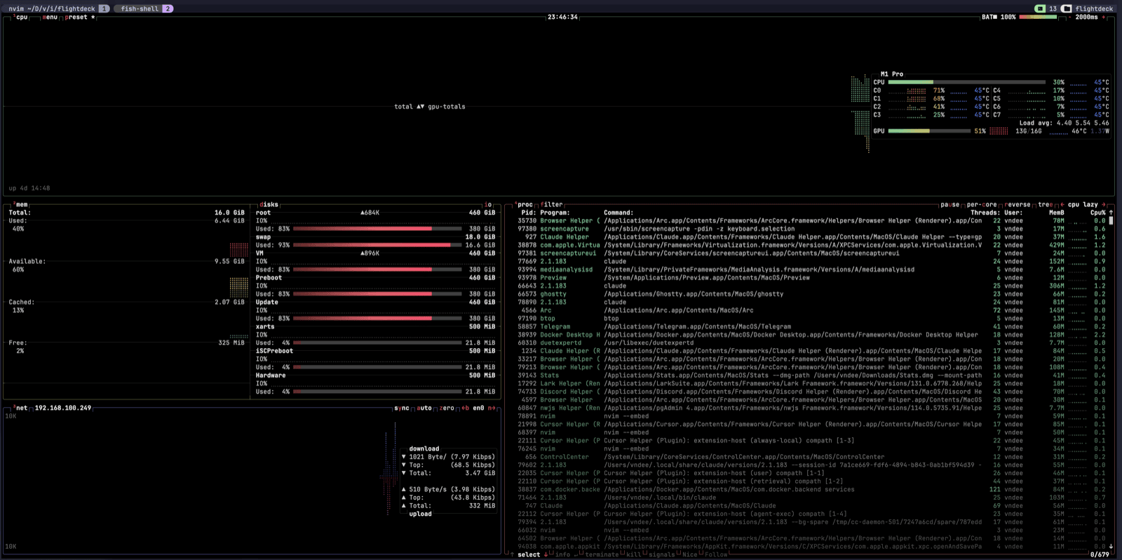 btop system monitor